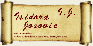 Isidora Josović vizit kartica